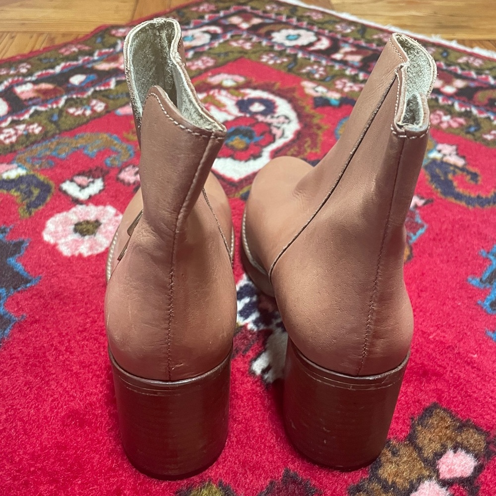 Anthropologie MTNG Originals Becca Brown Leather Ankle Boots Like New👢 - Picture 6 of 9